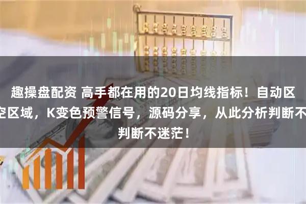 趣操盘配资 高手都在用的20日均线指标！自动区分多空区域，K变色预警信号，源码分享，从此分析判断不迷茫！